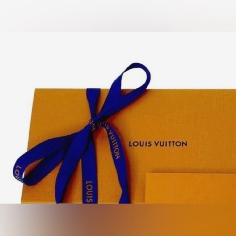 Louis Vuitton Vibrant Orange Box with Rich Blue Ribbon
